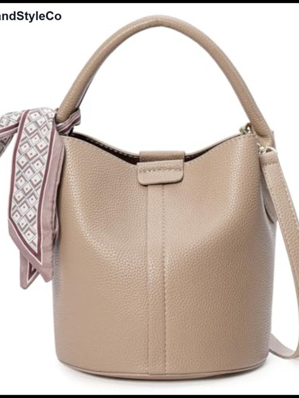 Vegan Leather Crossbody Bucket Bag Small Convertible Shoulder Purse